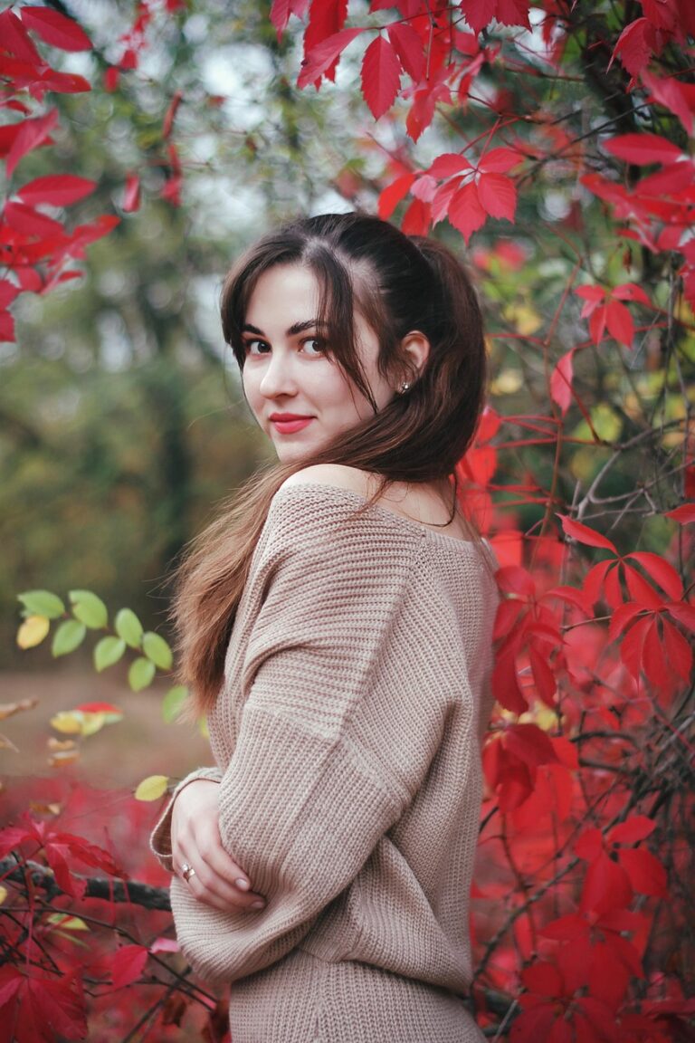 woman, model, young, leaves, nature, autumn, portrait